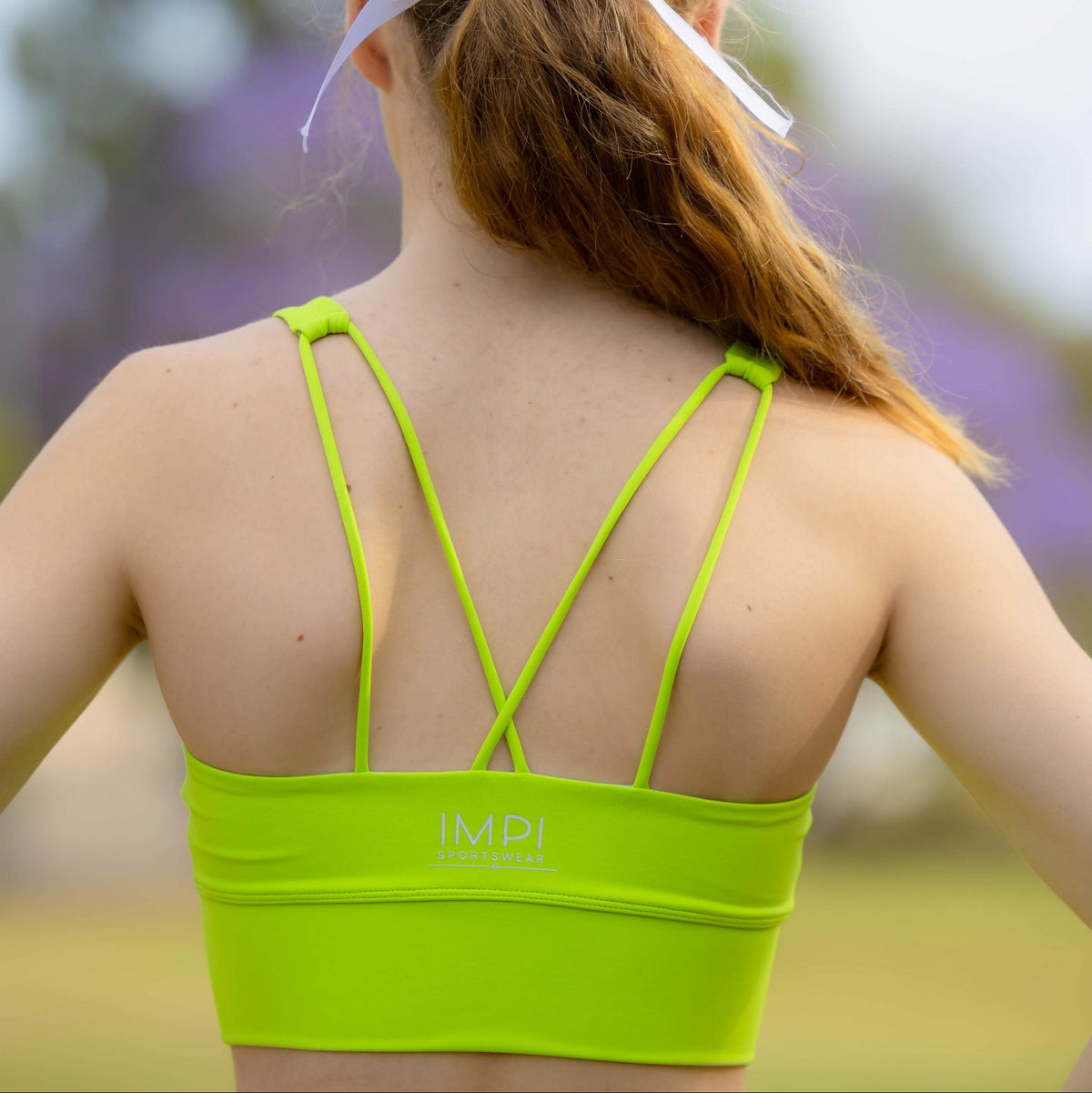 girls green sports bra