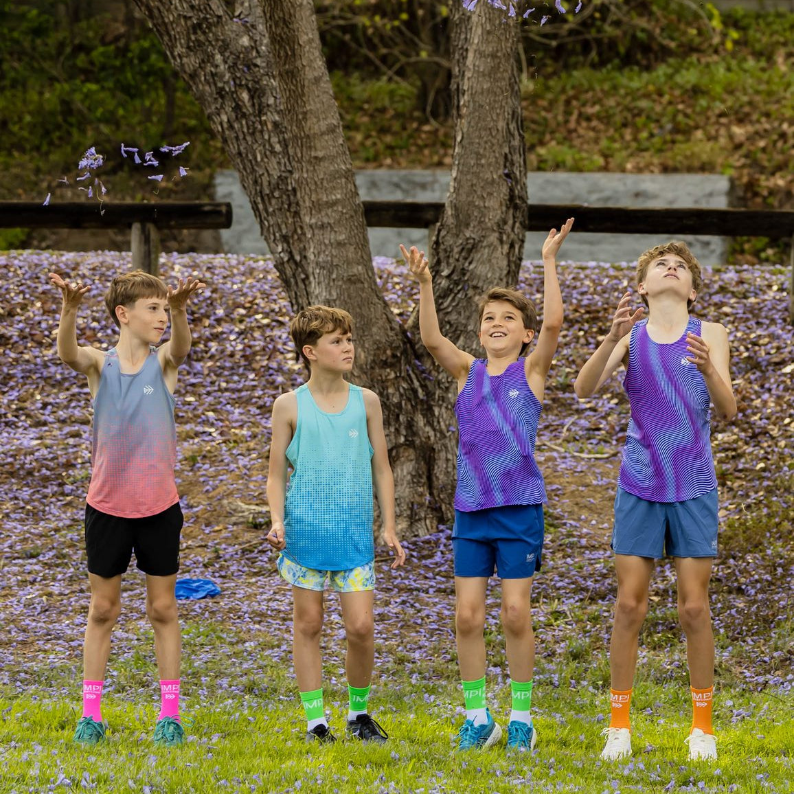 boys running singlet