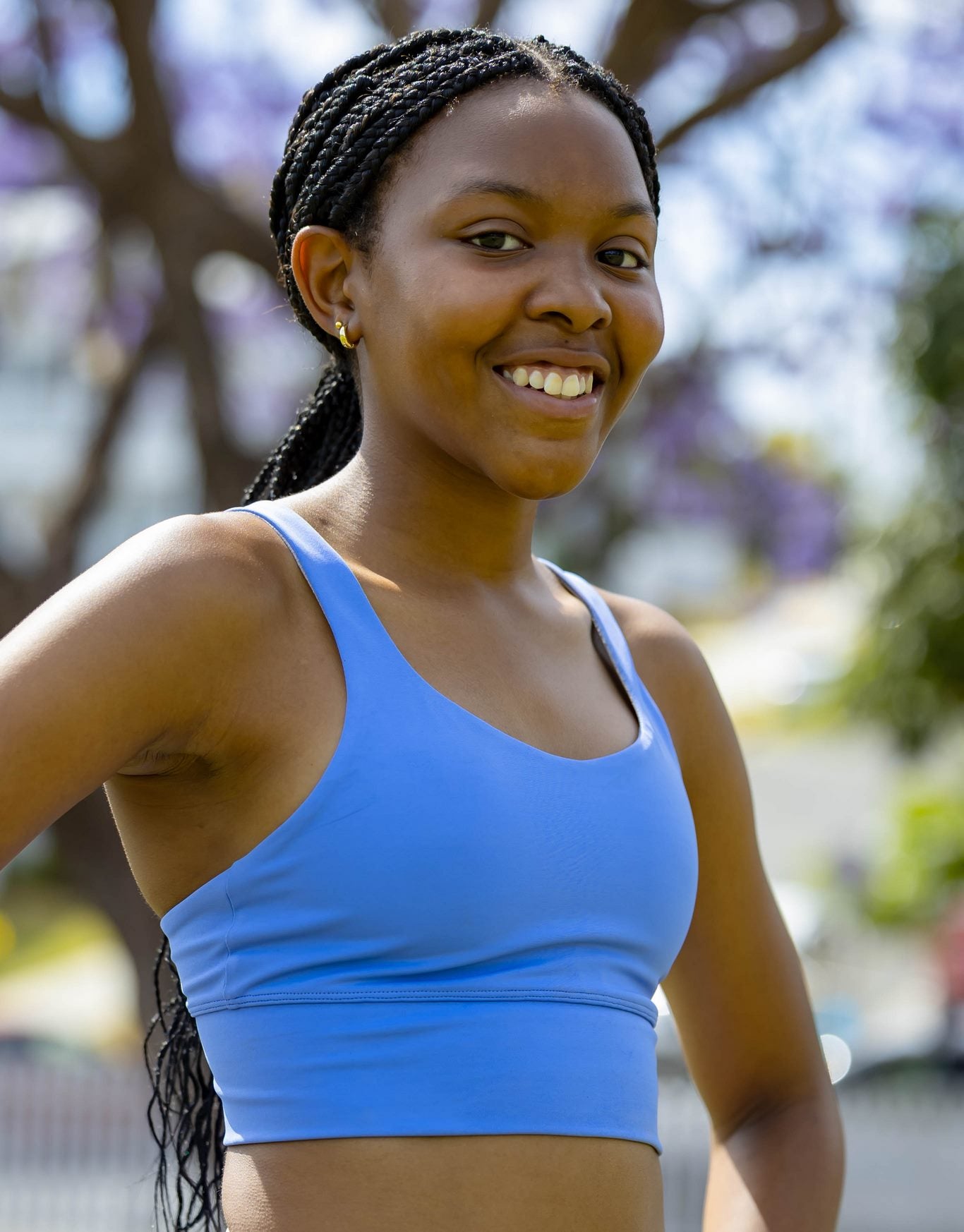 girls blue sports bra