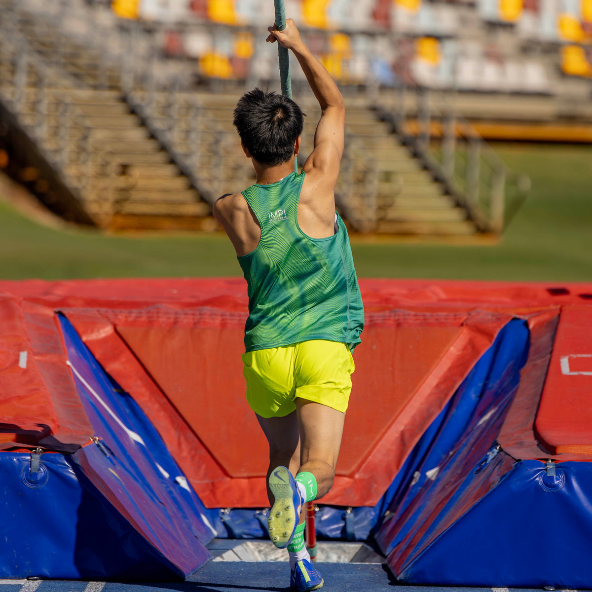 boys yellow running shorts