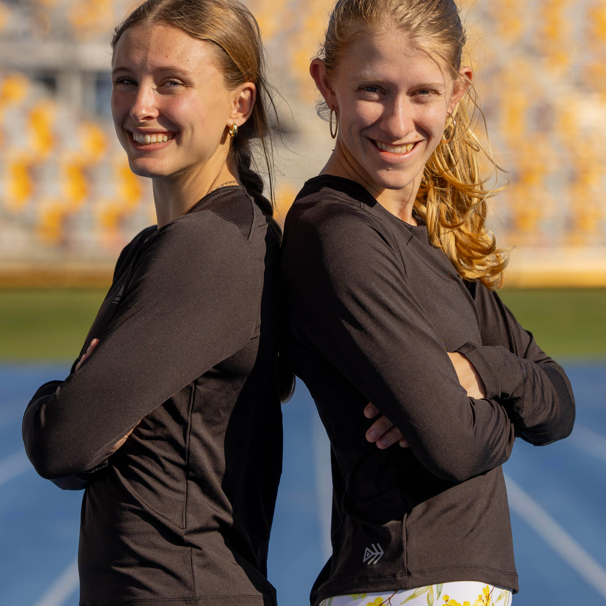 black long sleeve running top