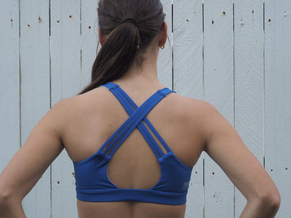 Triple Strap IMPI Running Bra Top - Cobalt Blue