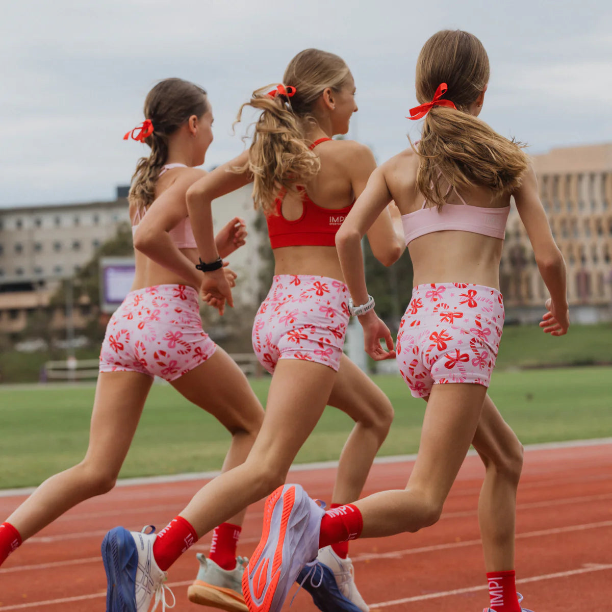 IMPI High Waist Bike Shorts - Candy Cane