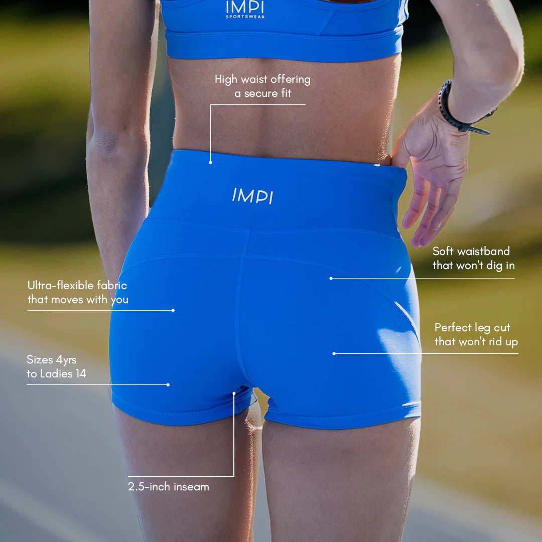 IMPI High Waist Bike Shorts - Cobalt Blue