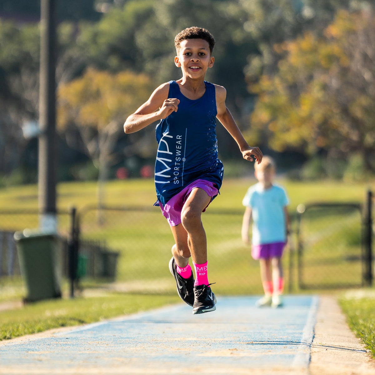 boys purple running shorts