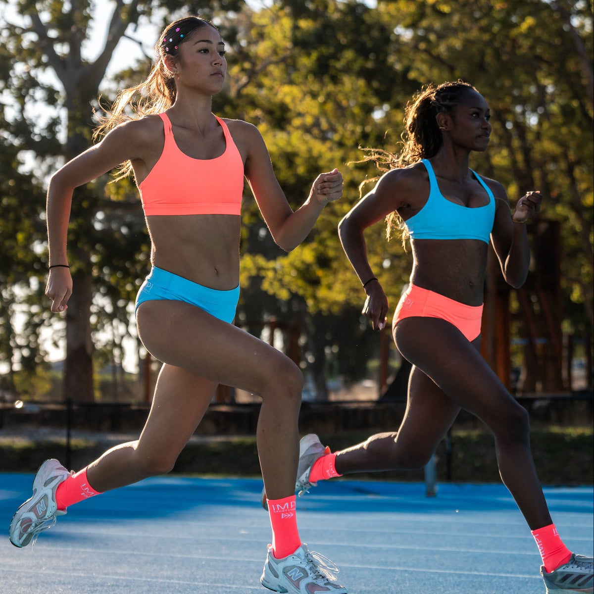 neon coral racing briefs
