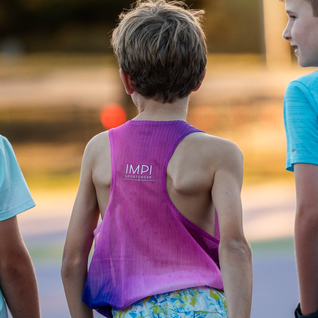 boys purple running singlet