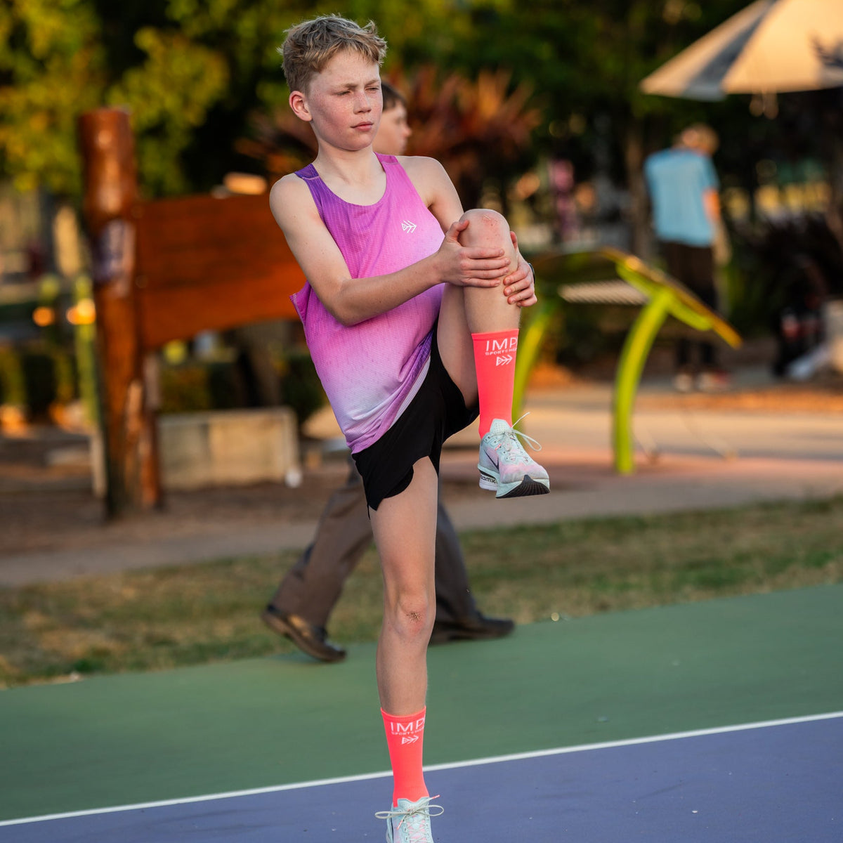 boys purple running singlet