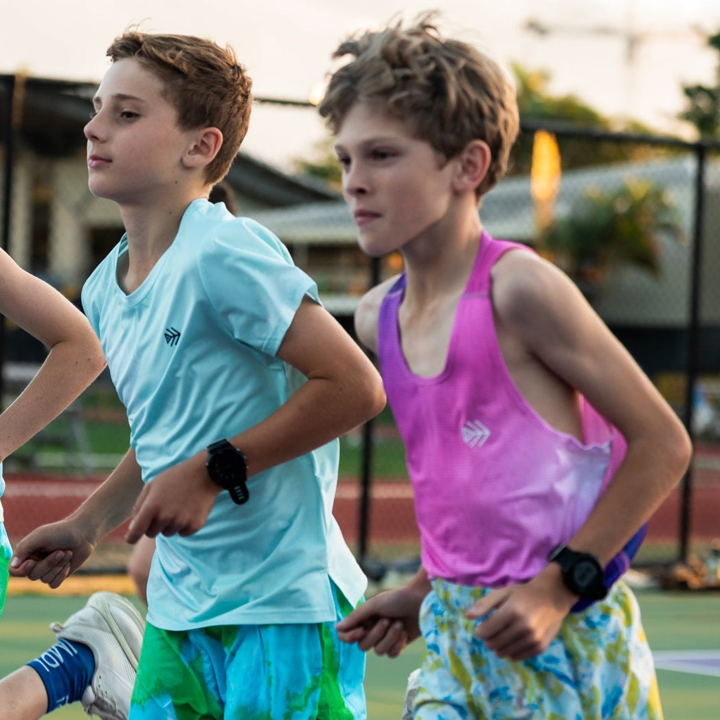boys purple running singlet
