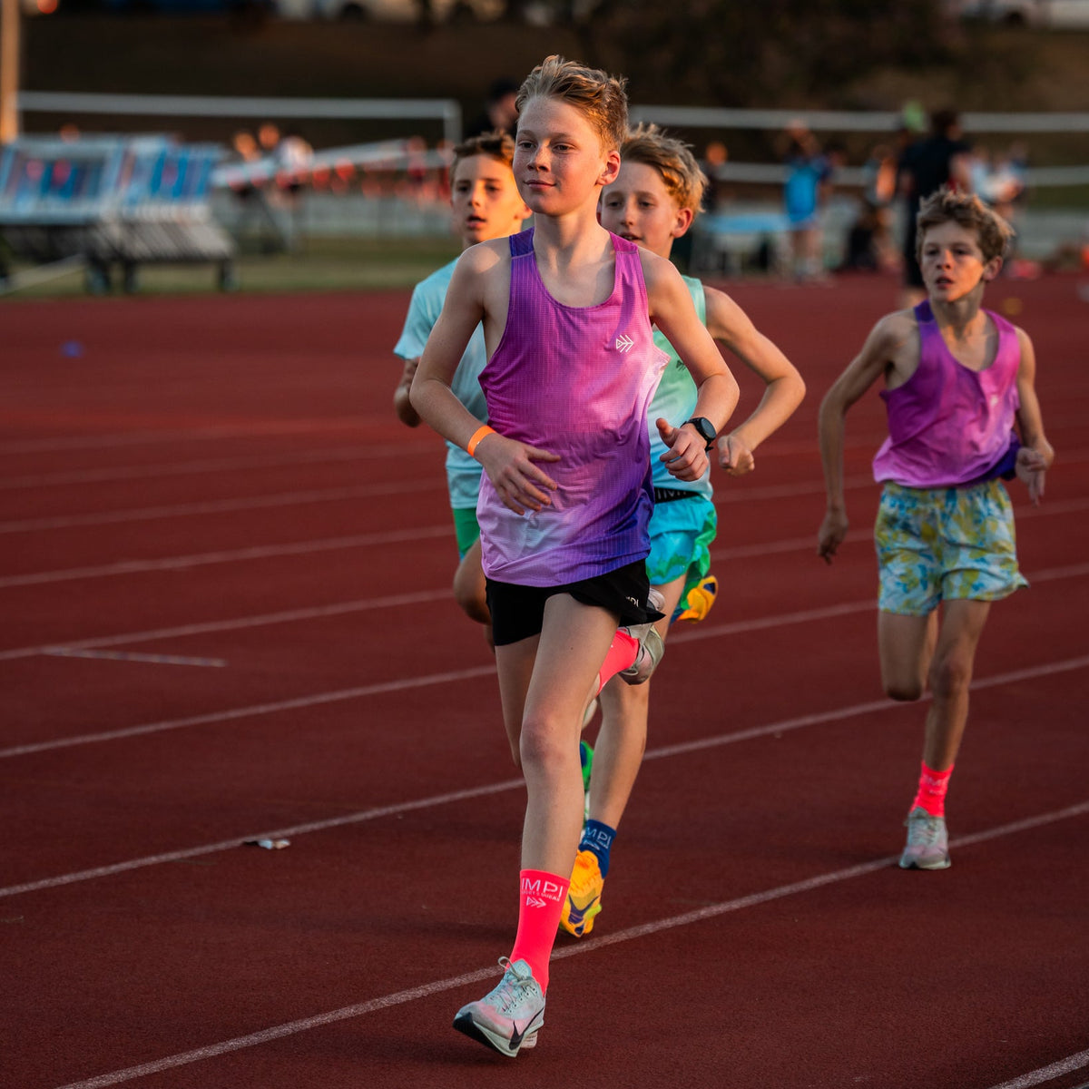 boys purple running singlet