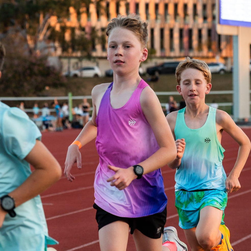boys purple running singlet