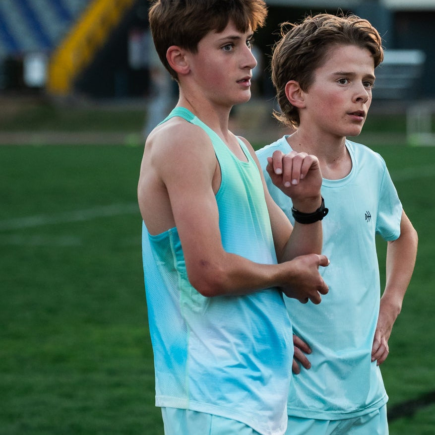 IMPI Boys Race Back Singlet - Mint Ombre