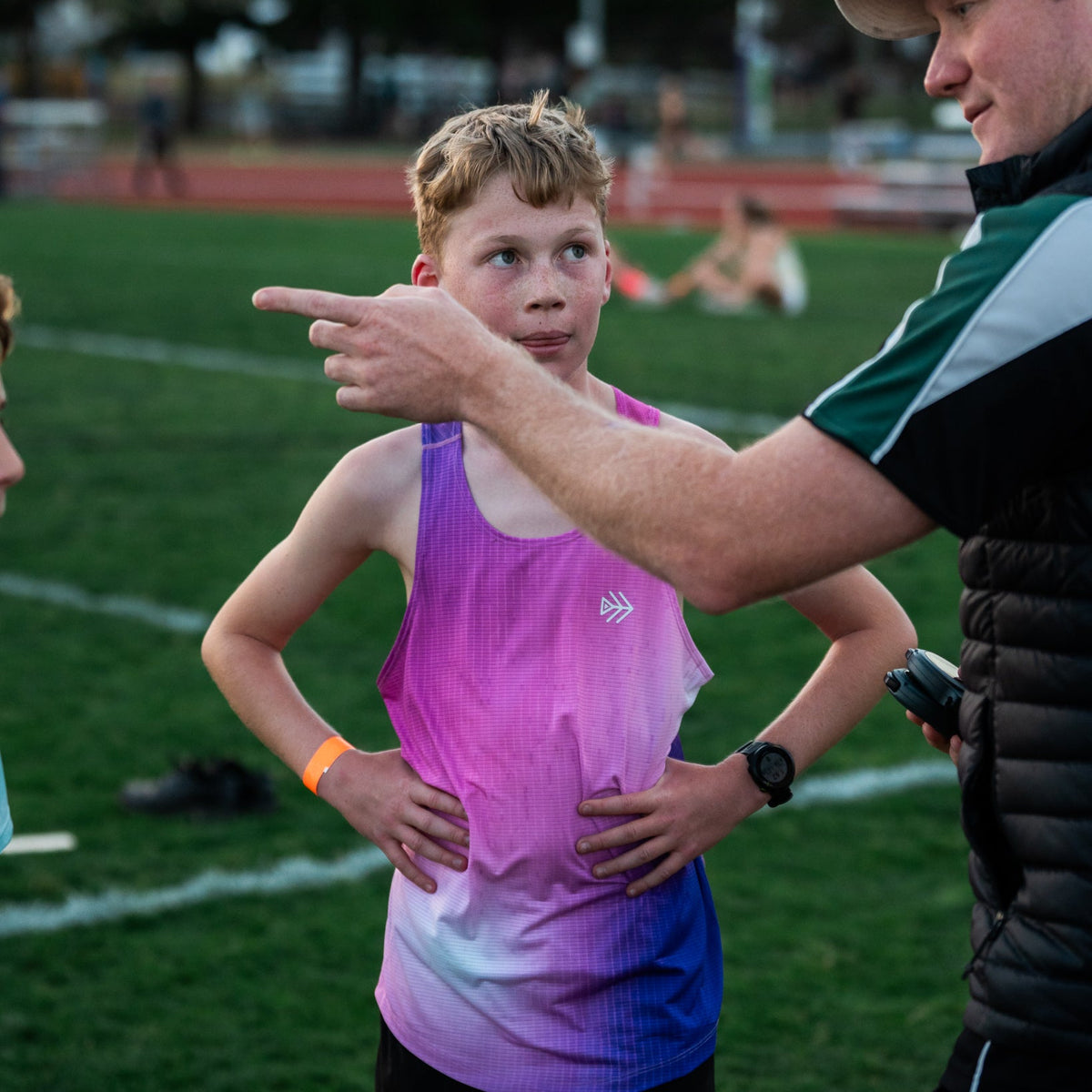 boys purple running singlet