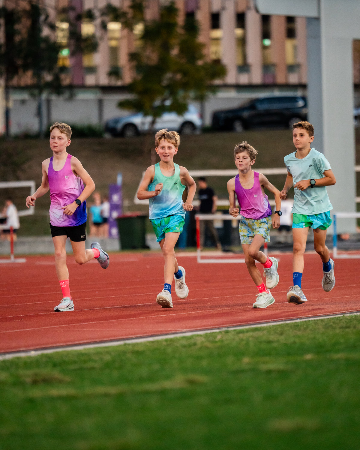 boys purple running singlet