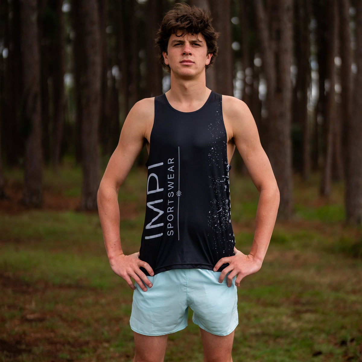 IMPI black running singlet