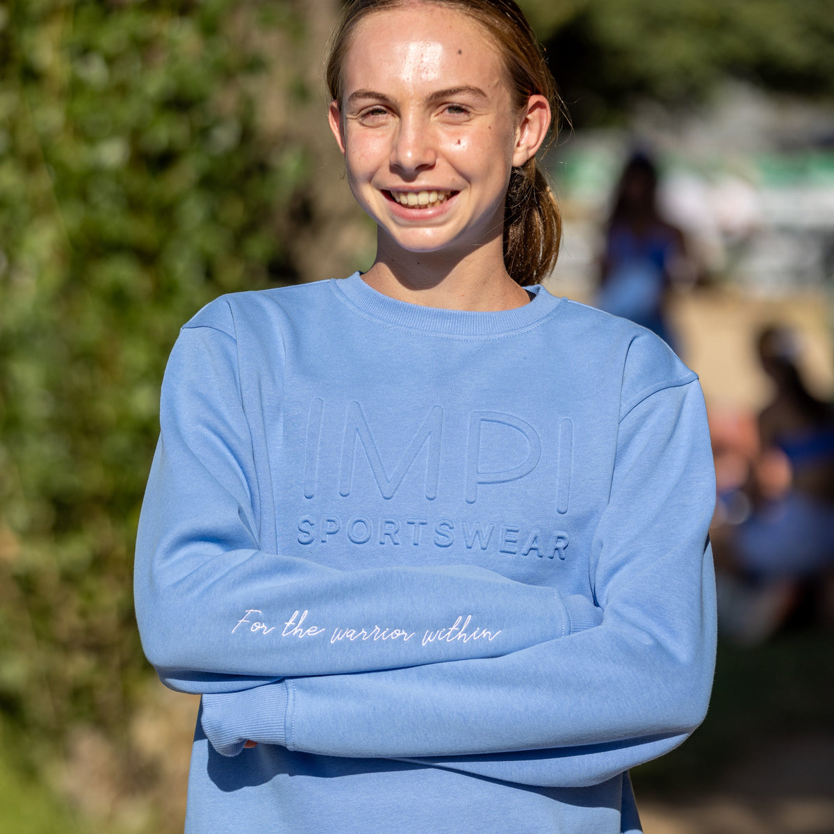 blue hoodie