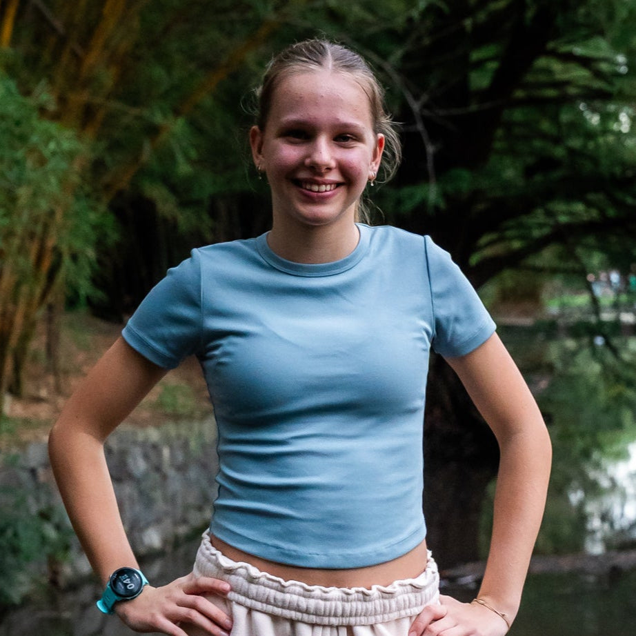 blue casual t-shirt for teens