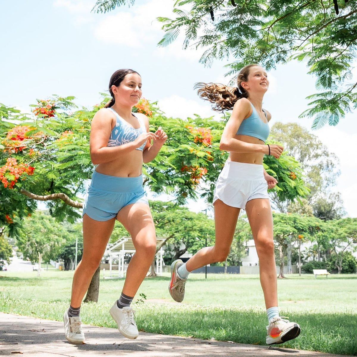 white running polyshorts for girls