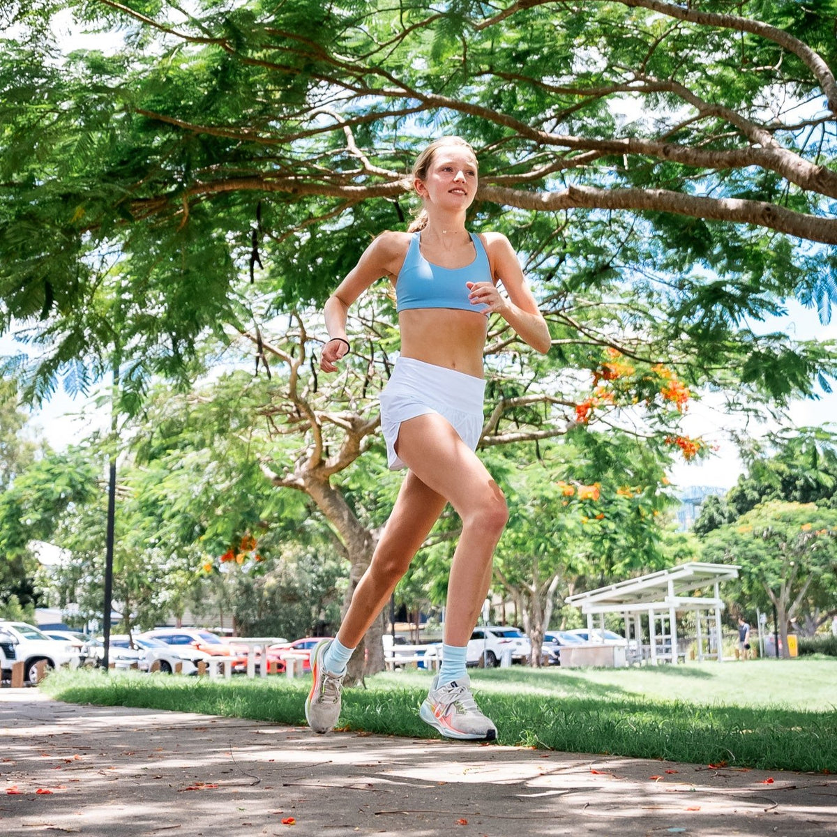 white running polyshorts for girls