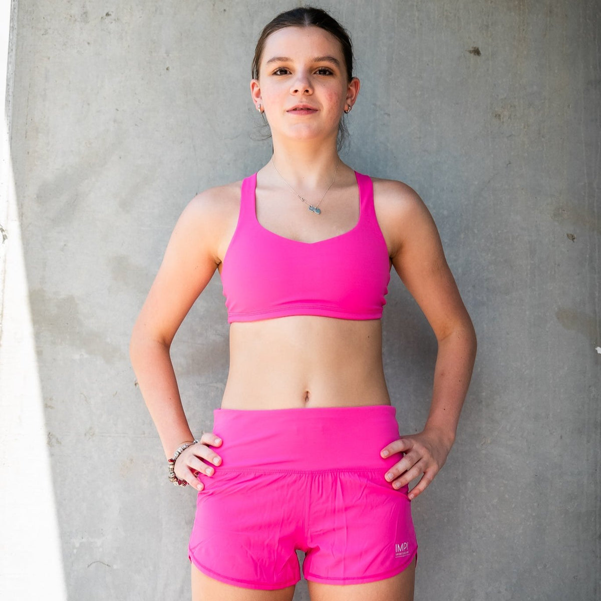 hot pink running shorts