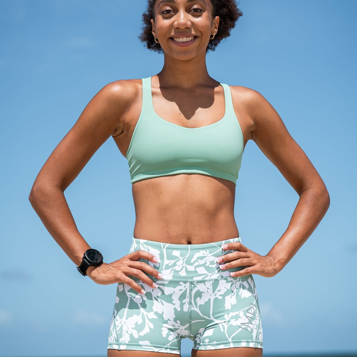 IMPI High Waist Running Short - Spa Green