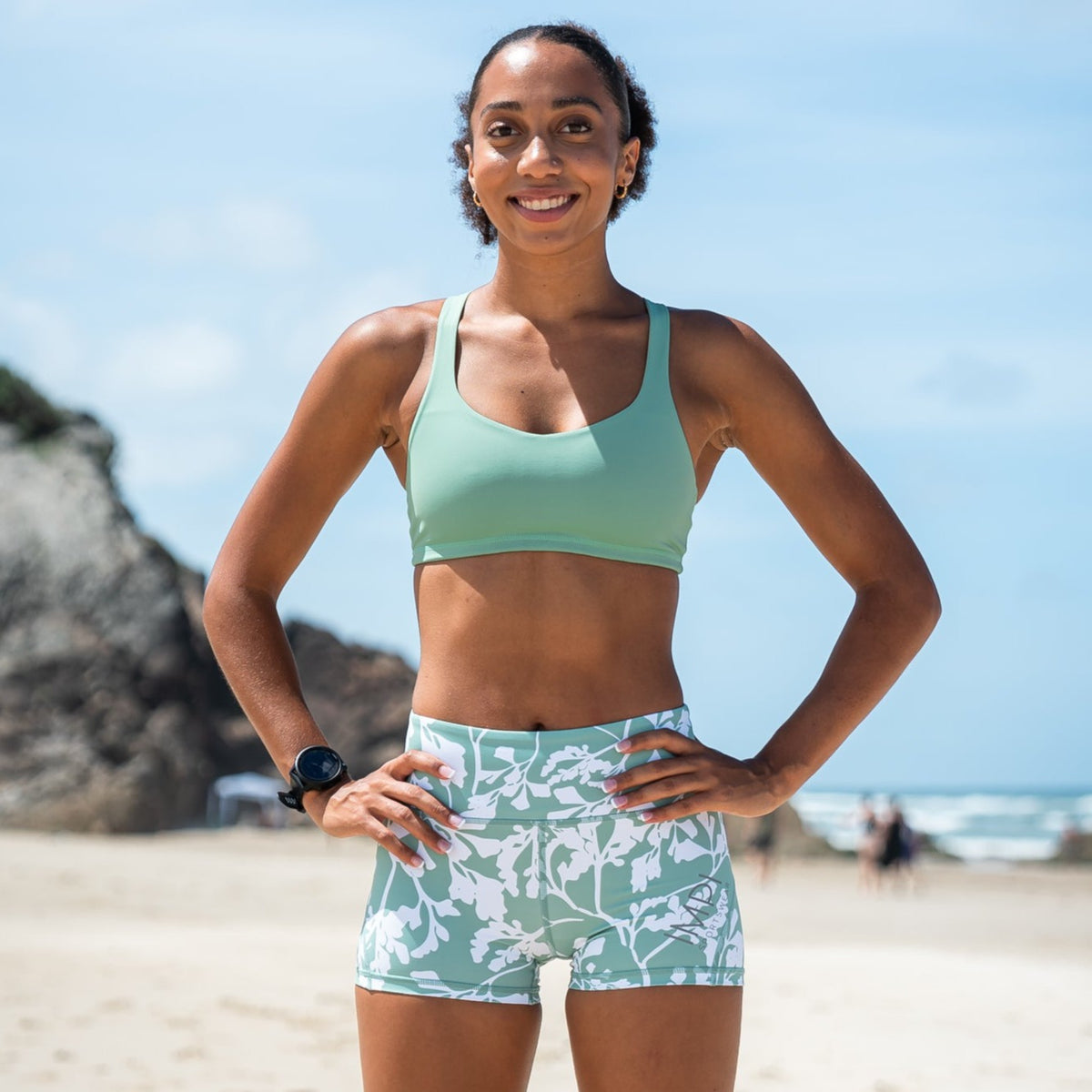 IMPI High Waist Running Short - Spa Green