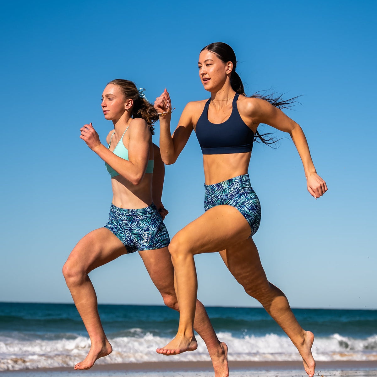 IMPI High Waisted Running Short - Navy Palms