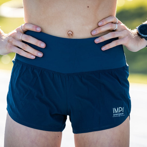navy running shorts