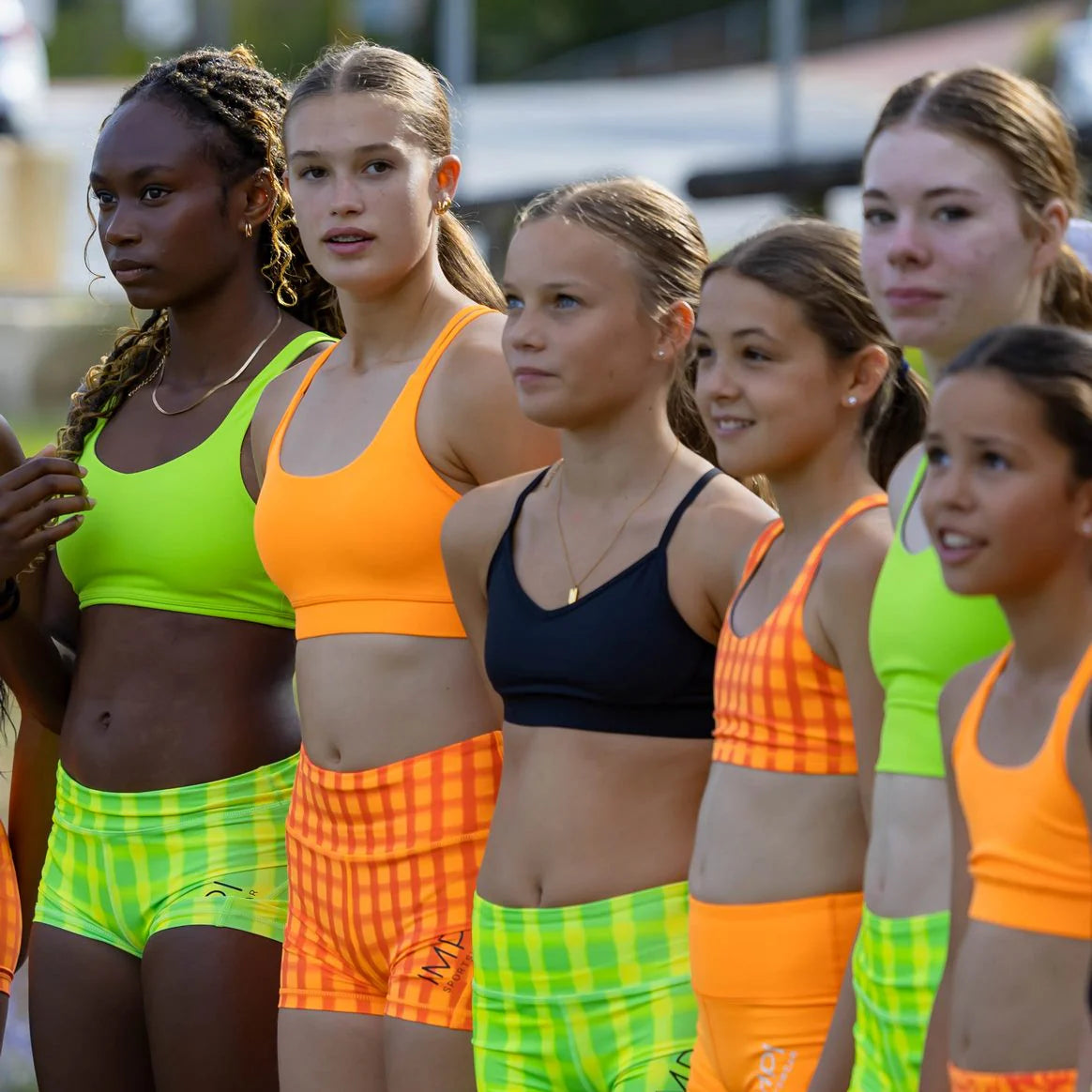 girls orange bike shorts