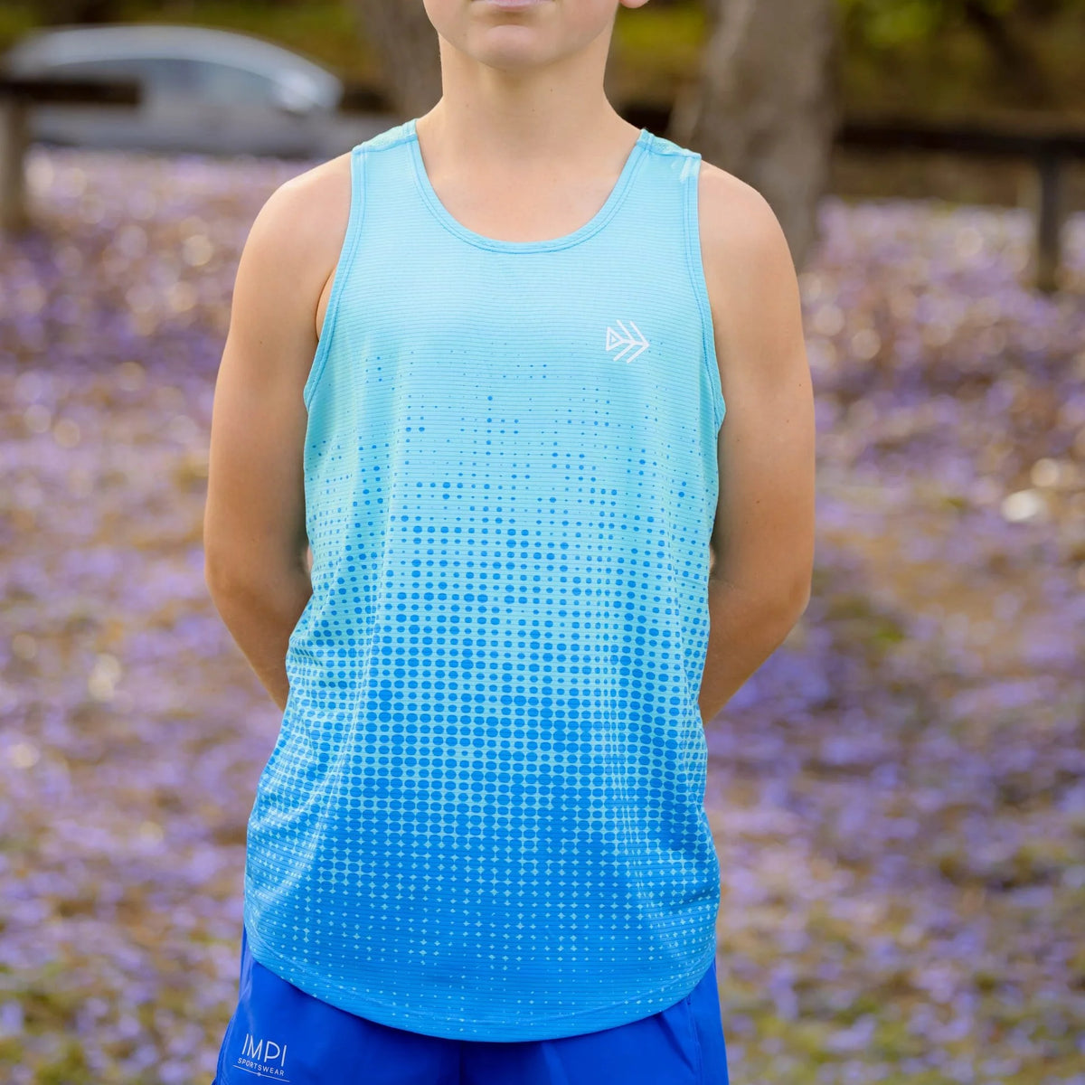 IMPI Boys Race Back Singlet - Aqua