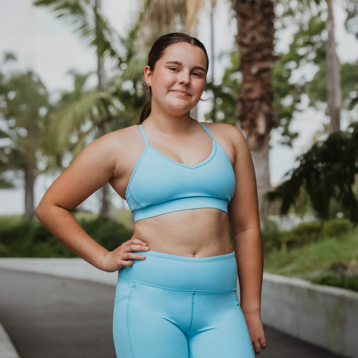 girls blue bike shorts 