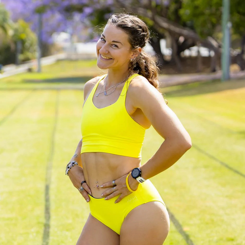 girls yellow racing briefs