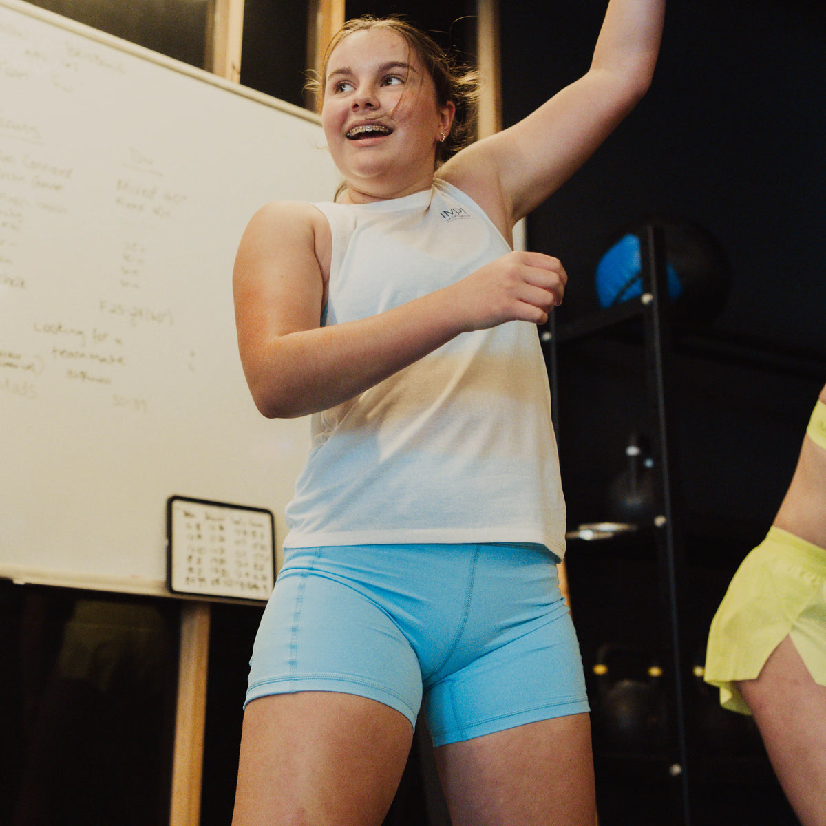 girls blue bike shorts 