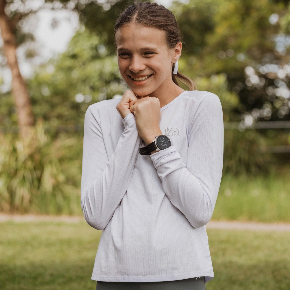 IMPI Long Sleeve Running Tee - White