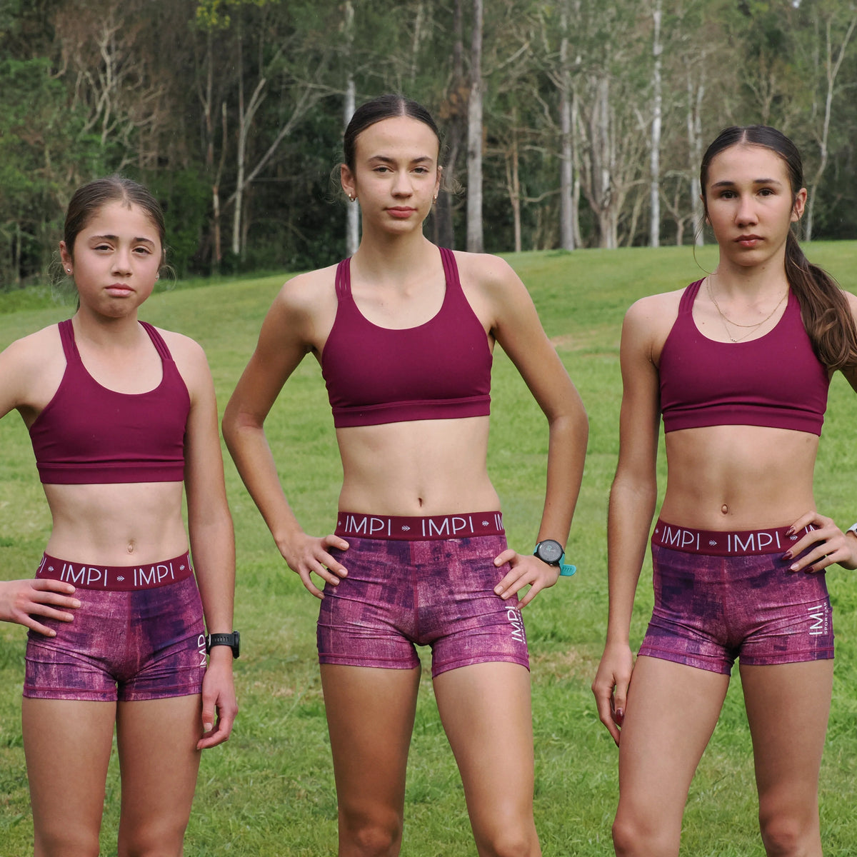 IMPI Elastic Bike Shorts - Plum Squares