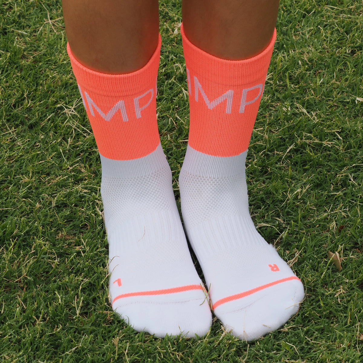 IMPI Longer Socks - Neon Coral Run Like A Girl