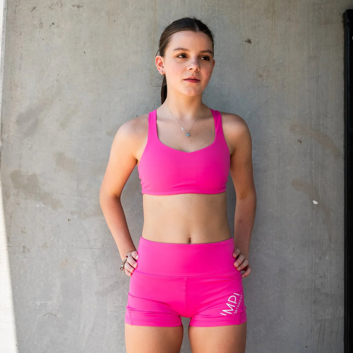 girls pink bike shorts