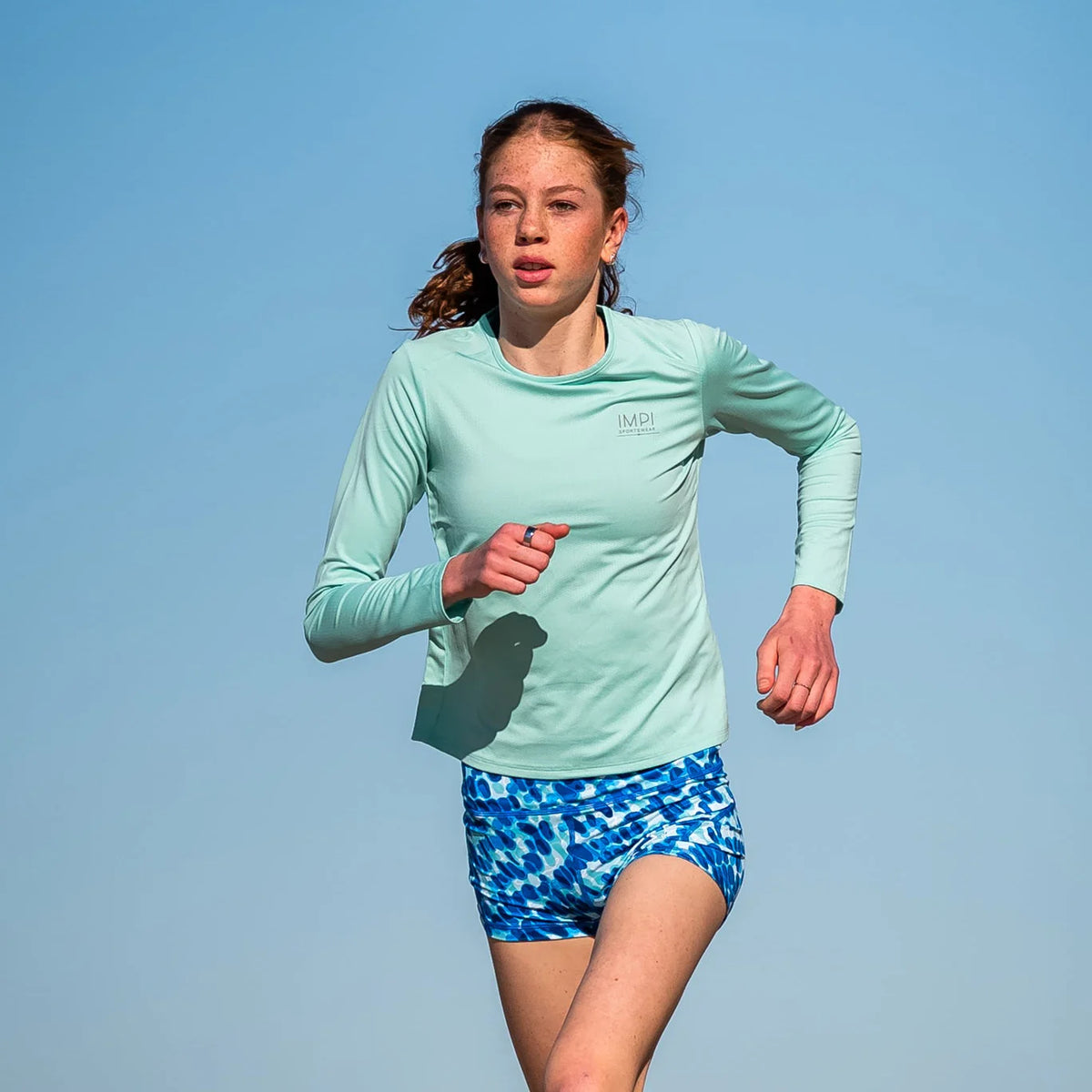 IMPI Long Sleeve Running Top - Aqua