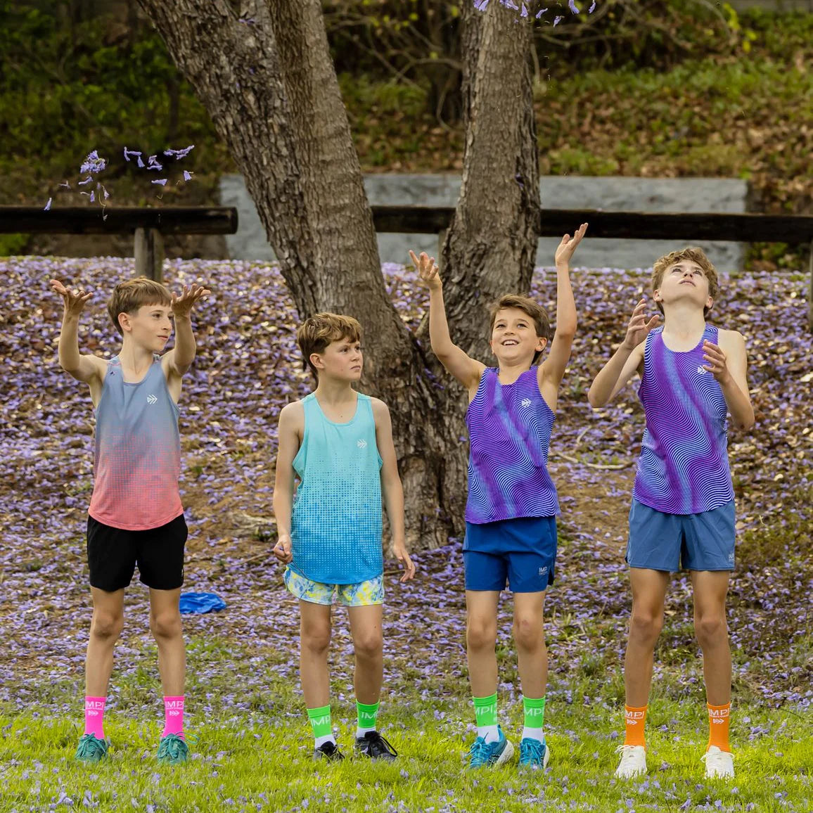 IMPI Boys Race Back Singlet - Aqua