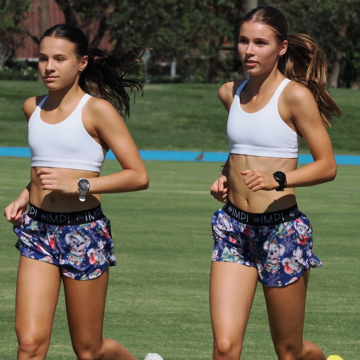 IMPI Girls Split Leg Running Short - Xmas Koalas