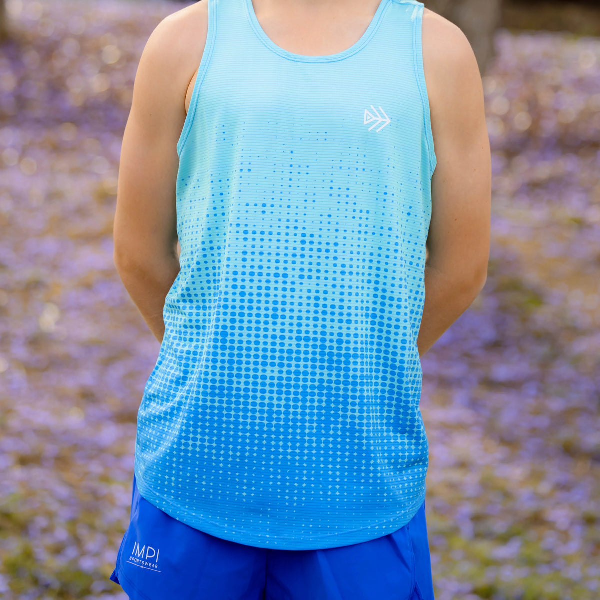 IMPI Boys Race Back Singlet - Aqua