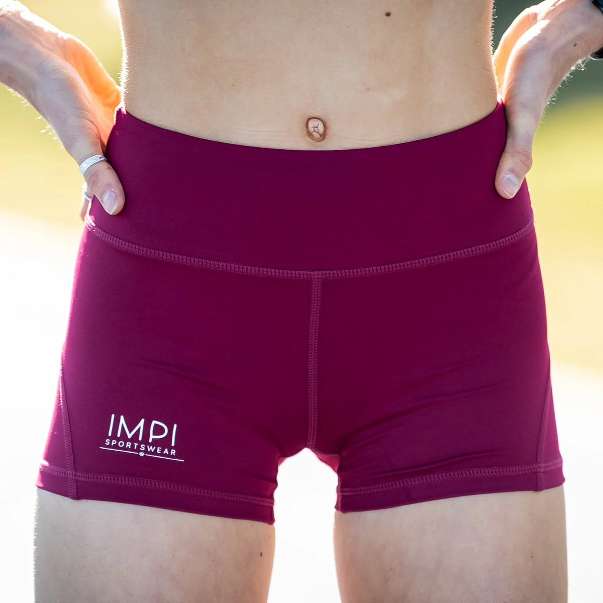 IMPI High Waist Bike Shorts - Maroon