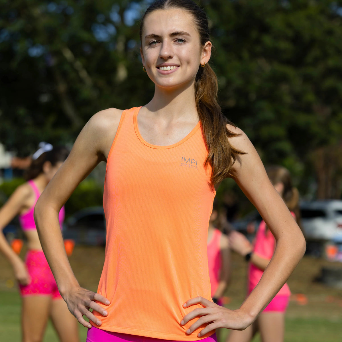 IMPI Fitted Running Singlet - Neon Orange