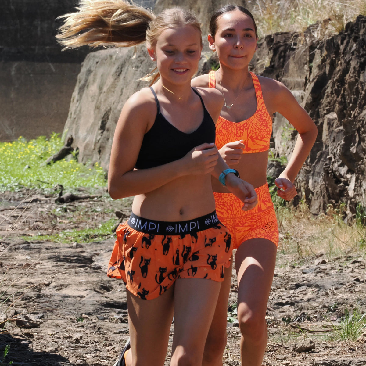IMPI Girls Split Leg Running Short - Cats
