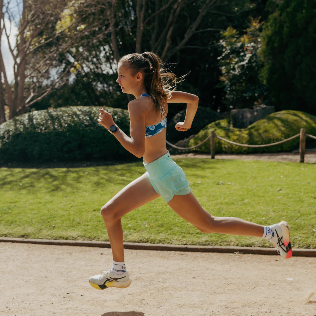 IMPI Shorter Crew Socks - White/Teal