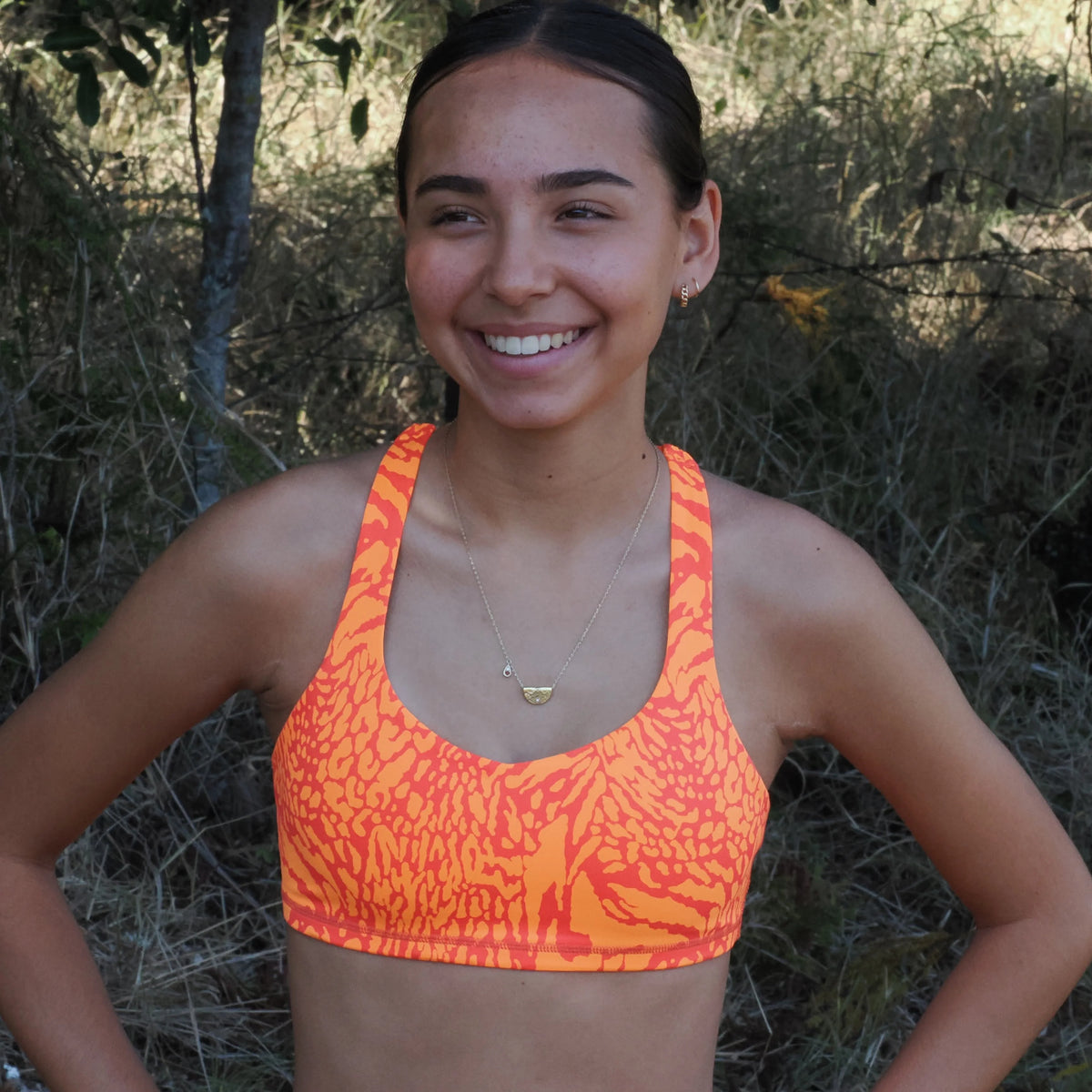 IMPI Strappy Girls Crop Top - Orange Minx