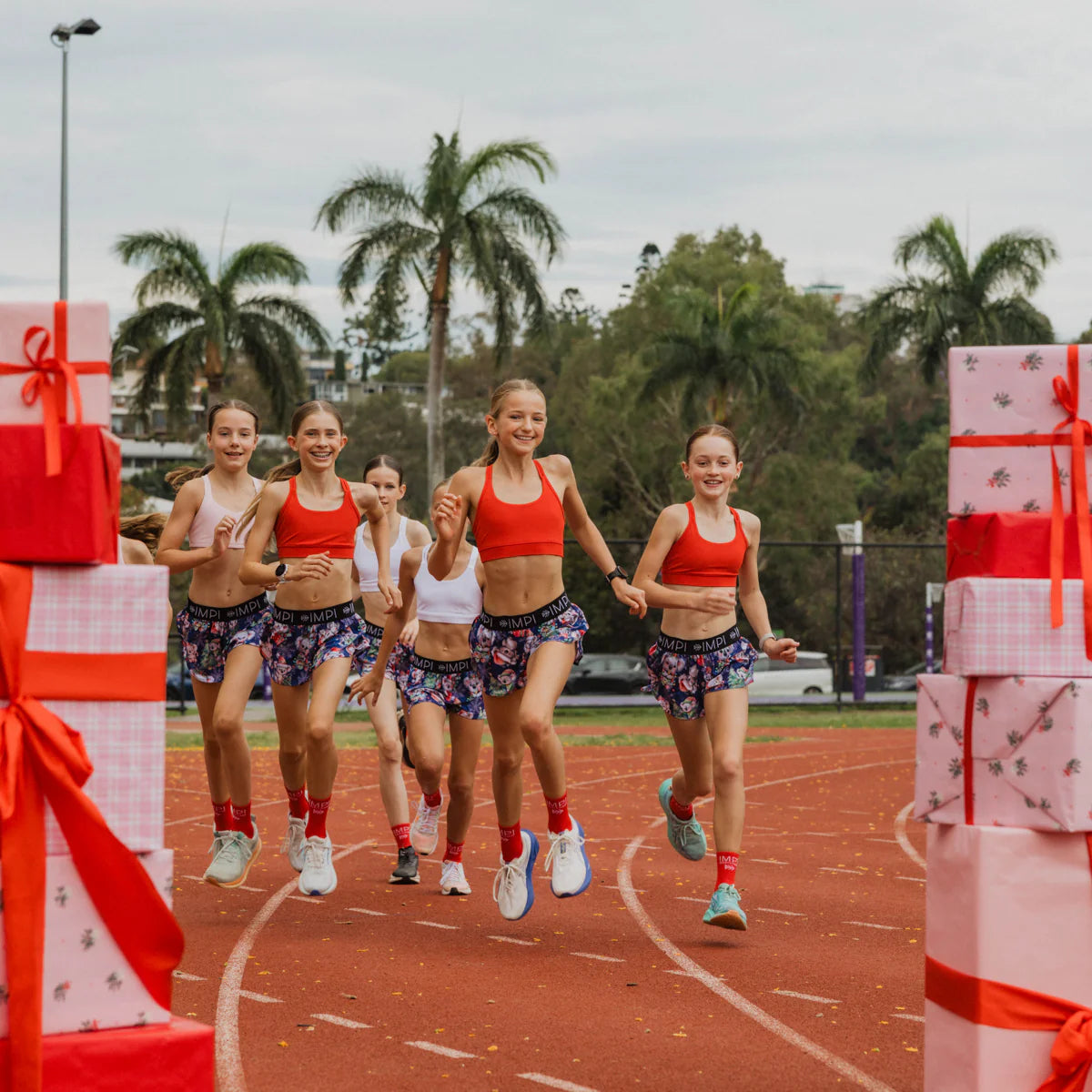 IMPI Girls Split Leg Running Short - Xmas Koalas