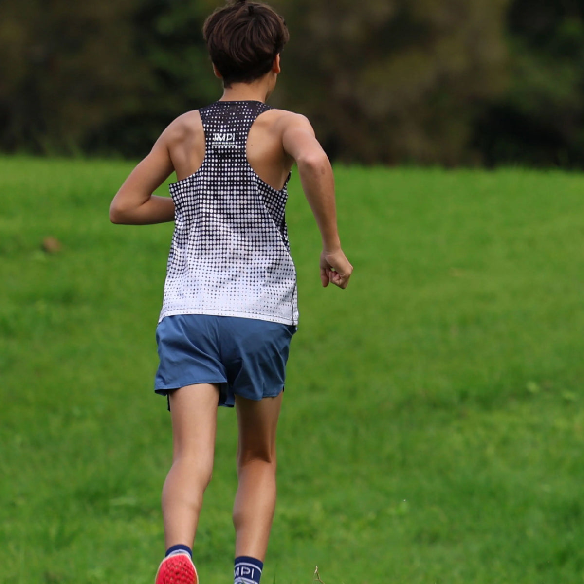 IMPI Boys Race Back Singlet - Black/White