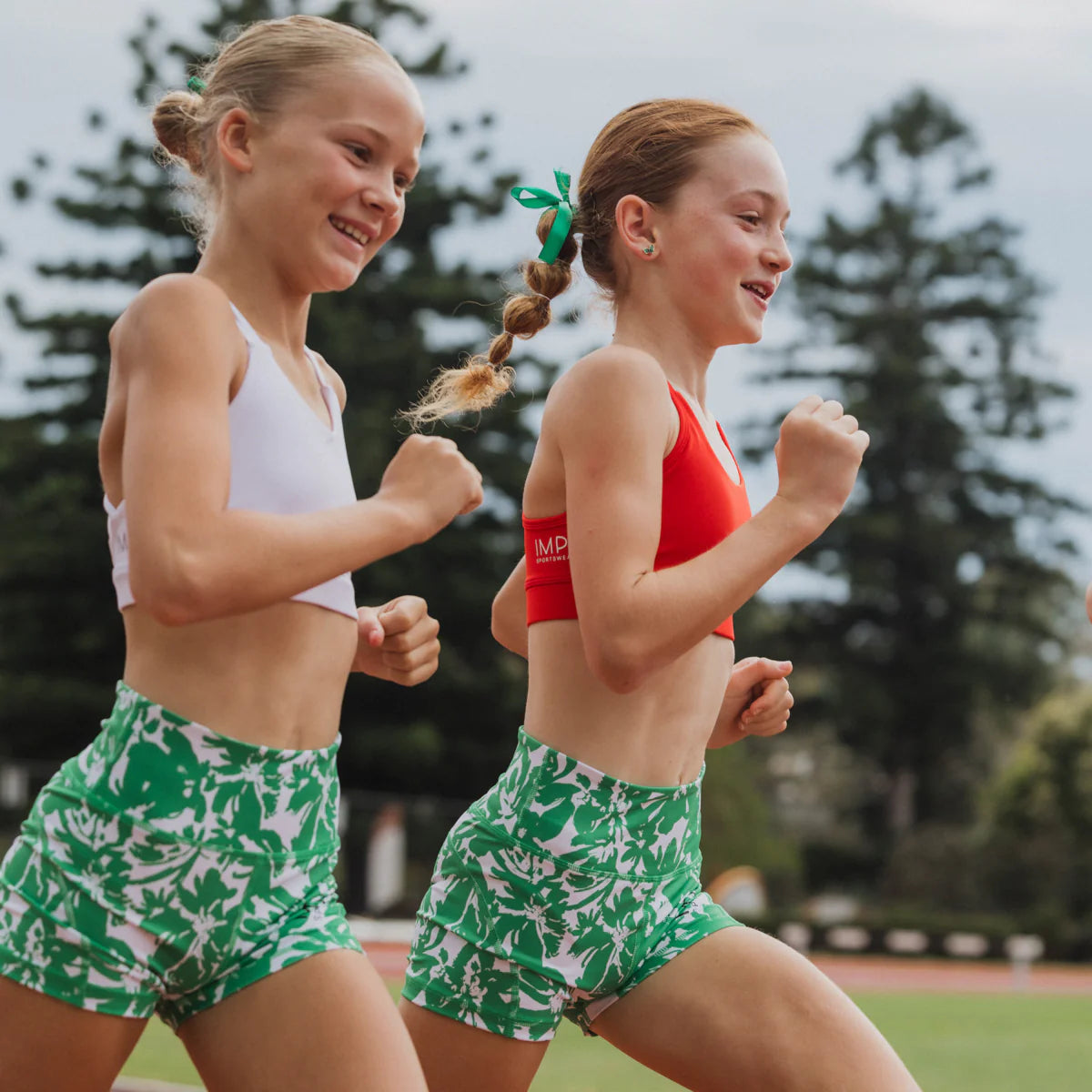 IMPI High Waist Running Short - Green Floral