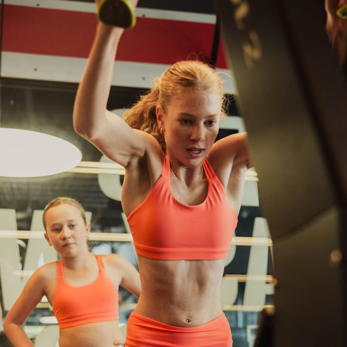 IMPI Running 6 Strap Bra Top - Neon Coral